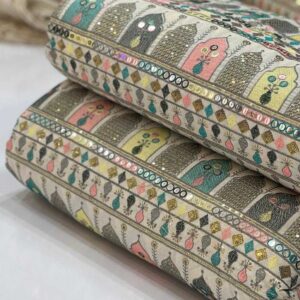 پارچه لینن سوزندوزی کد413